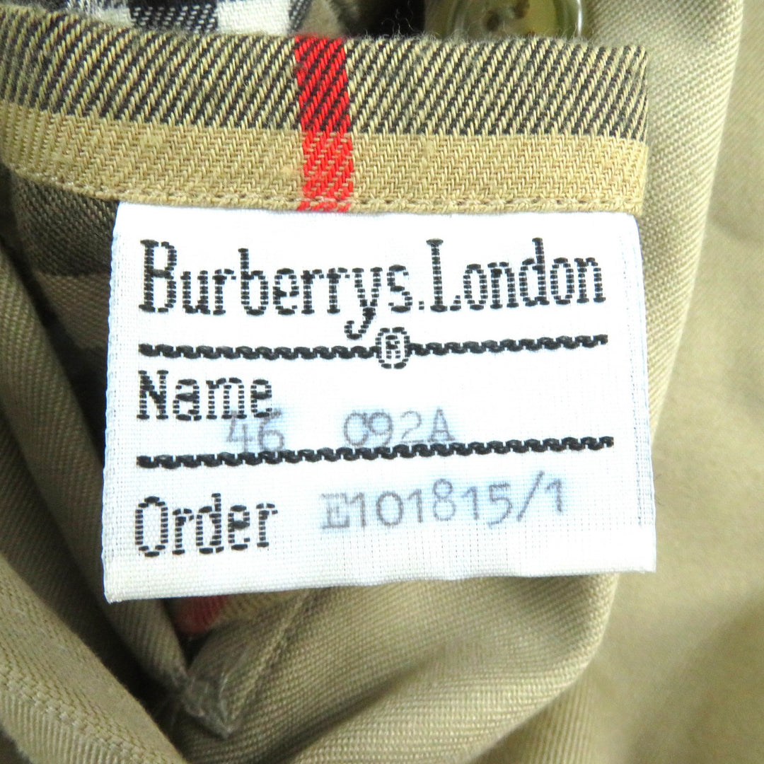 美品△Burberrys バーバリー ヴィンテージ コットン 裏地ノバチェック柄 ロング ステンカラーコート ベージュ 46 イングランド製 メンズ