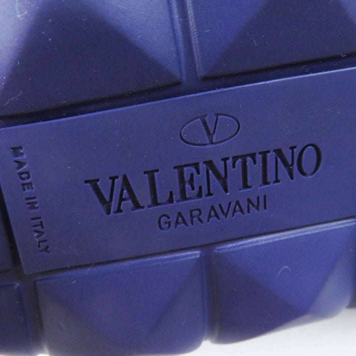 極美品◎Valentino Garavani ヴァレンティノガラヴァーニ ローマンスタッズ タートル ラバー サンダル パープル 38 伊製 定価75900円