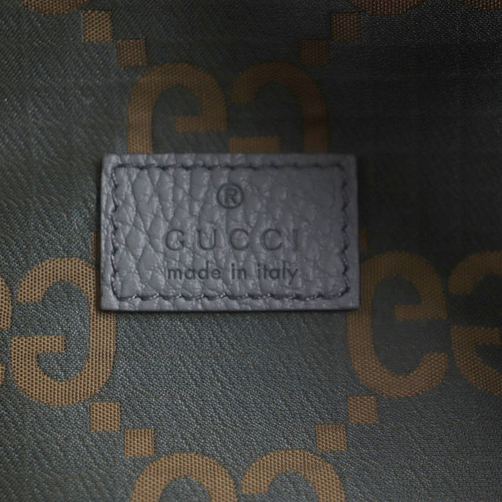 極美品▼GUCCI グッチ 792287 GG リップストップ ベルトバッグ ボディバッグ レザー使い ウエストバッグ カーキ 保存袋付き 伊製 メンズ