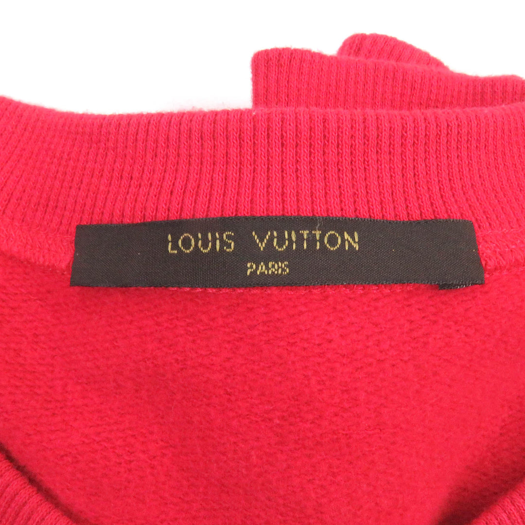 美品□LOUIS VUITTON ルイヴィトン Supreme HDY93W モノグラム ロゴ刺繍 スウェットシャツ トレーナー レッド M イタリア製 正規品