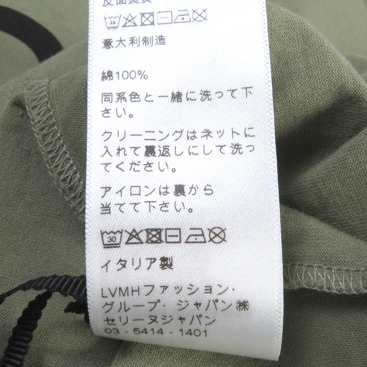 未使用品□CELINE セリーヌ 2X681671Q コットン ロゴプリント ショートスリーブ 半袖 ルーズＴシャツ カーキ S イタリア製 正規品 メンズ