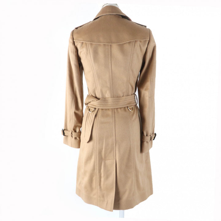 極美品☆BURBERRY LONDON バーバリーロンドン SANDRINGHAM サンドリンガム カシミヤ100％ トレンチコート ブラウン 36 正規品 レディース