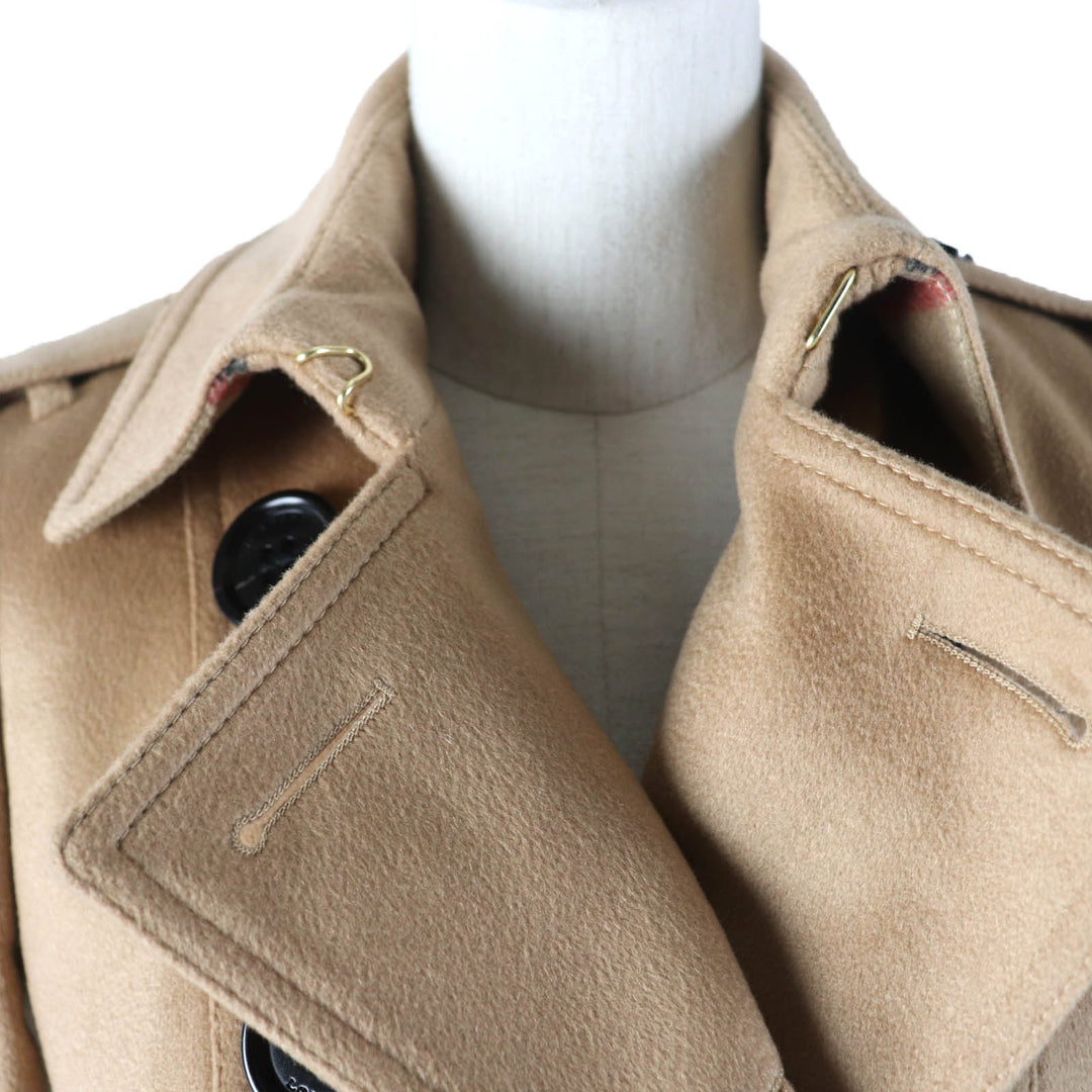 極美品☆BURBERRY LONDON バーバリーロンドン SANDRINGHAM サンドリンガム カシミヤ100％ トレンチコート ブラウン 36 正規品 レディース