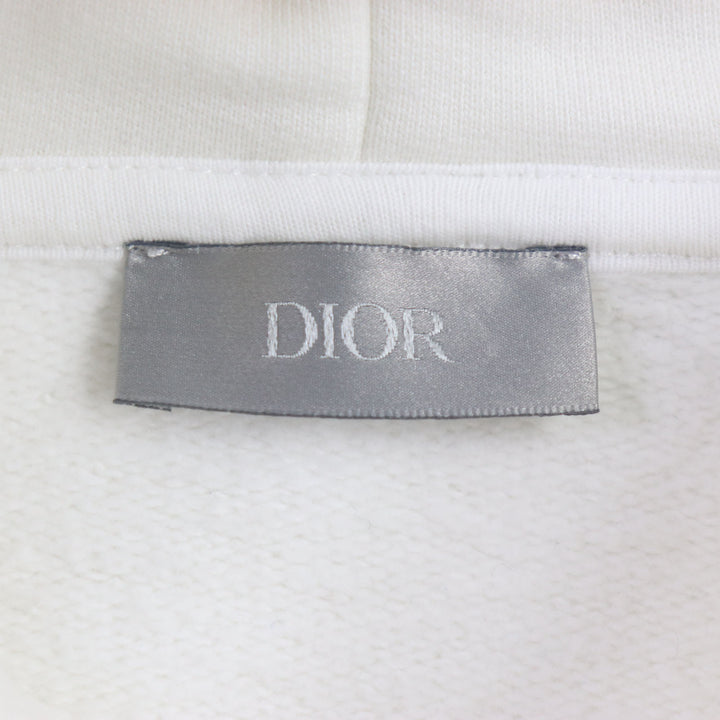 美品▼DIOR ディオール オム 24SS 413J646A0531 コットン マルチロゴ オーバーサイズ プルオーバー パーカー ホワイト X3L 正規品 メンズ