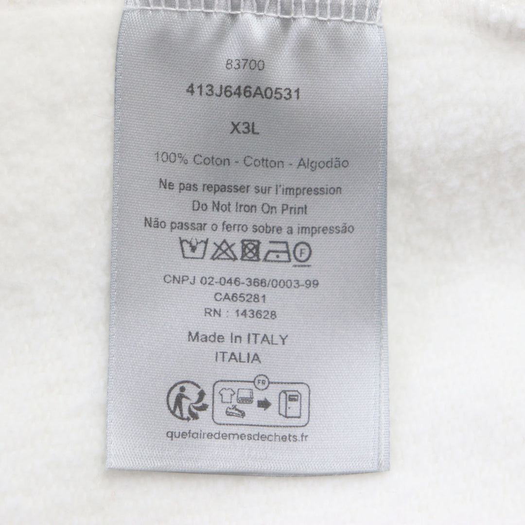 美品▼DIOR ディオール オム 24SS 413J646A0531 コットン マルチロゴ オーバーサイズ プルオーバー パーカー ホワイト X3L 正規品 メンズ