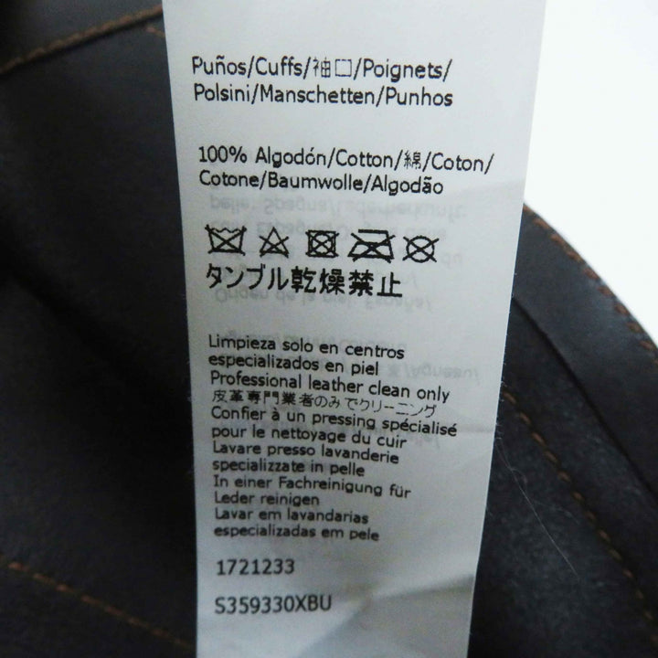極美品◎LOEWE ロエベ S359330XBU ラムスキン ロゴボタン付き ターンアップ ジャケット ブラック 約M ハンガー付き 定価437800円