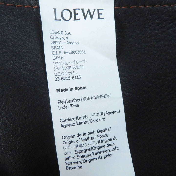 極美品◎LOEWE ロエベ S359330XBU ラムスキン ロゴボタン付き ターンアップ ジャケット ブラック 約M ハンガー付き 定価437800円