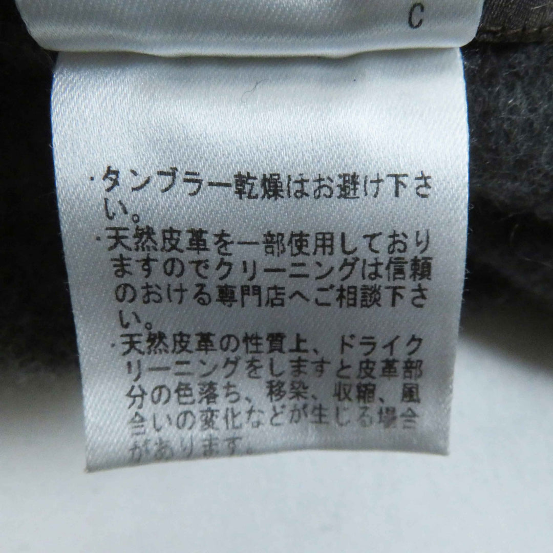 美品◎Loro Piana ロロピアーナ カシミヤ100％ 羊革 ロゴプレート付き パイピングラムスキン アニマル柄 ケープ ポンチョ グレー 正規品