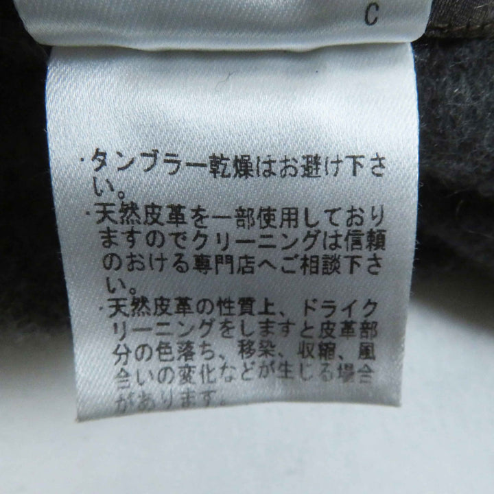 美品◎Loro Piana ロロピアーナ カシミヤ100％ 羊革 ロゴプレート付き パイピングラムスキン アニマル柄 ケープ ポンチョ グレー 正規品
