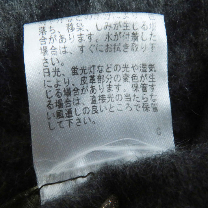 美品◎Loro Piana ロロピアーナ カシミヤ100％ 羊革 ロゴプレート付き パイピングラムスキン アニマル柄 ケープ ポンチョ グレー 正規品