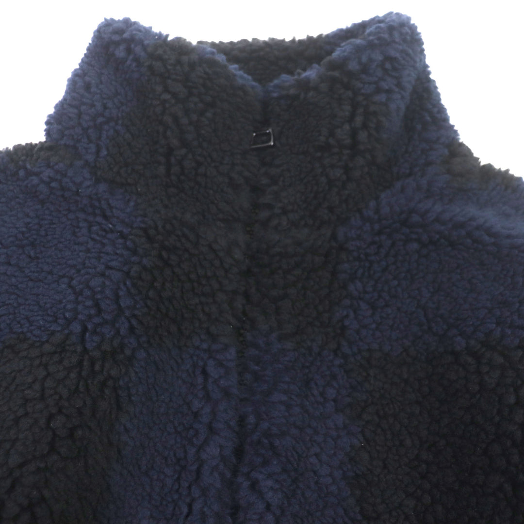 未使用品▼LOUIS VUITTON ルイヴィトン NIGO 22SS HMY04W ジャガードダミエ ボアフリースジャケット オールオーバー ブルゾン M 正規品