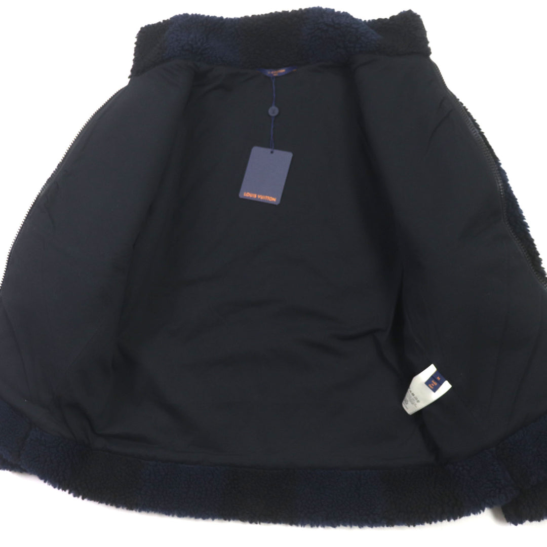 未使用品▼LOUIS VUITTON ルイヴィトン NIGO 22SS HMY04W ジャガードダミエ ボアフリースジャケット オールオーバー ブルゾン M 正規品