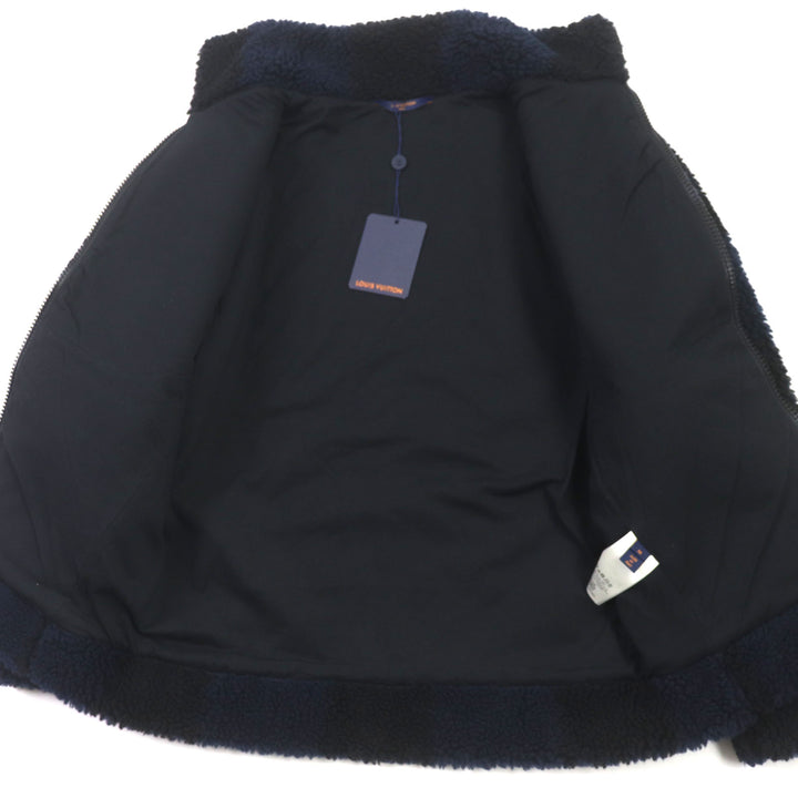 未使用品▼LOUIS VUITTON ルイヴィトン NIGO 22SS HMY04W ジャガードダミエ ボアフリースジャケット オールオーバー ブルゾン M 正規品