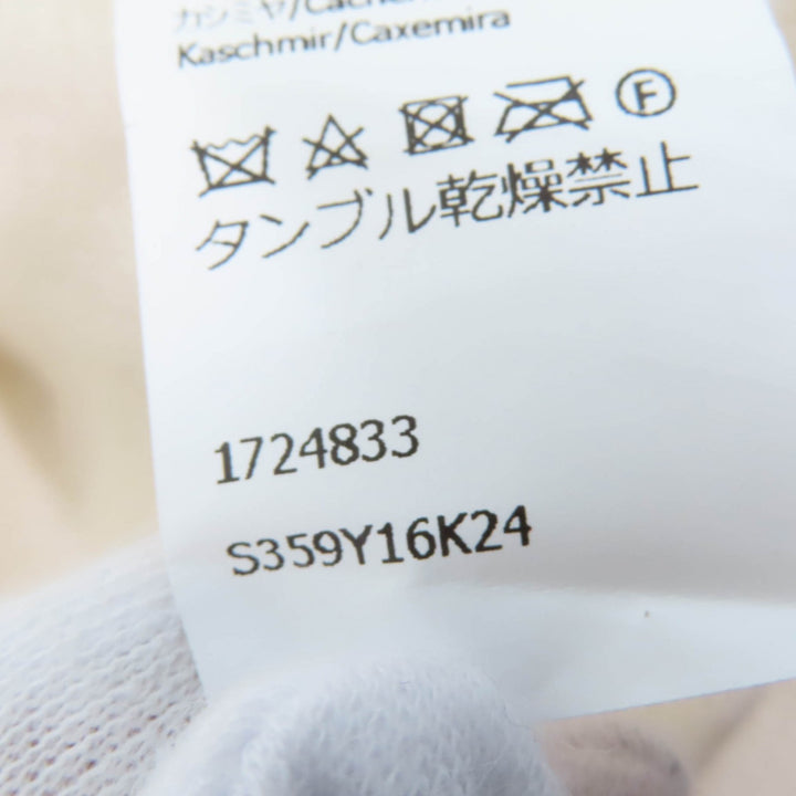 美品☆LOEWE ロエベ S359Y16K24 ロゴ金具付 カシミヤ100％ 長袖 ニット カーディガン アイボリー S イタリア製 正規品 レディース