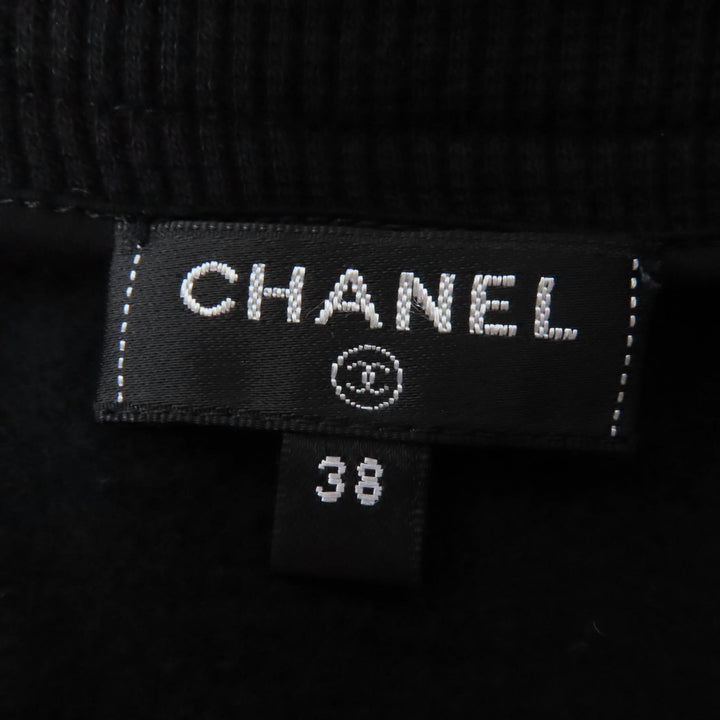 良品☆CHANEL シャネル P57408K07541 コットン ガブリエル ココマーク フロッキーロゴ スウェット ブラック 38 仏製 正規品 レディース