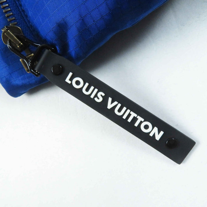 未使用品◎LOUIS VUITTON ルイヴィトン 23SS ベルト付き 裏地モノグラム ダウンジャケット ブルー 34 ハンガー付 伊製 正規品 レディース