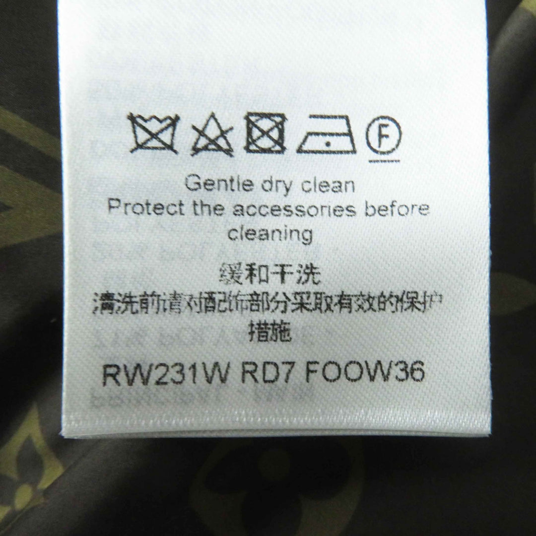 未使用品◎LOUIS VUITTON ルイヴィトン 23SS ベルト付き 裏地モノグラム ダウンジャケット ブルー 34 ハンガー付 伊製 正規品 レディース