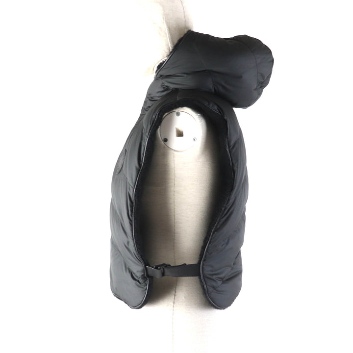 美品★HERMES エルメス 24AW 4H1233DF リバーシブル セリエワッペン付 レザー使い ラムファー ダウンベスト ジレ ブラック 38 レディース