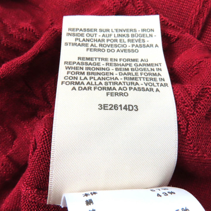 極美品★HERMES エルメス 23AW 3E2614D3 シルク混 シェーヌダンクル ワイドスリーブ ニット レッド系 34 イタリア製 正規品 レディース