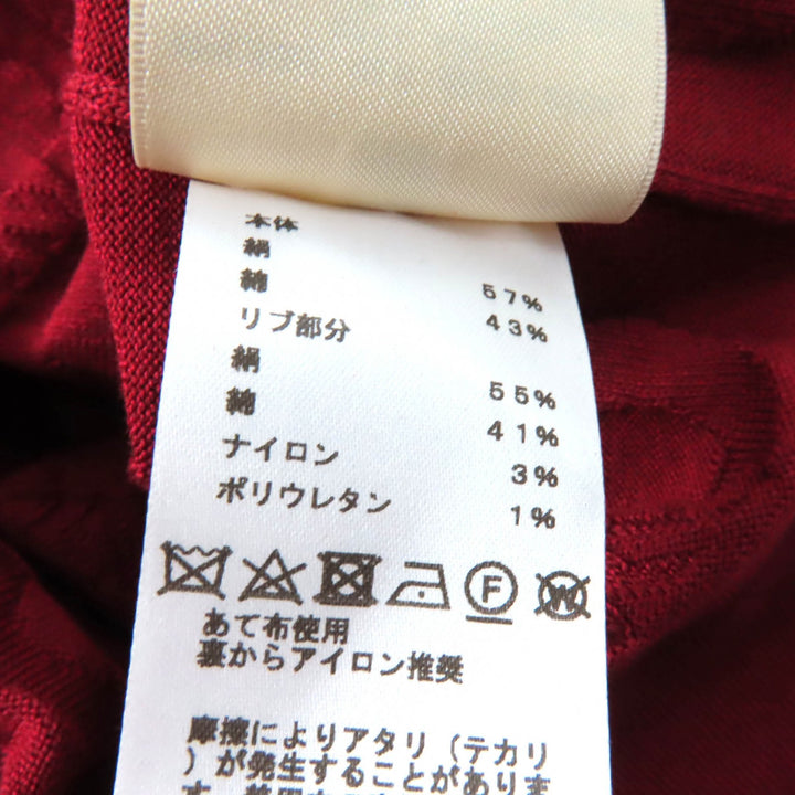 極美品★HERMES エルメス 23AW 3E2614D3 シルク混 シェーヌダンクル ワイドスリーブ ニット レッド系 34 イタリア製 正規品 レディース