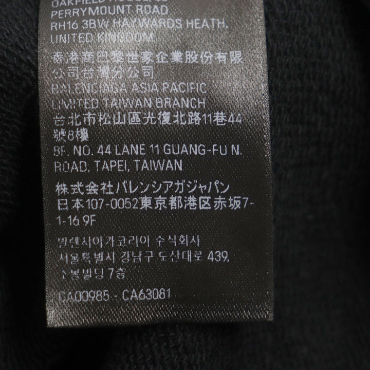 美品▼BALENCIAGA バレンシアガ 23AW 739024 ダメージ加工 ロゴプリント ラージフィット プルオーバー パーカー 1 正規品 メンズ