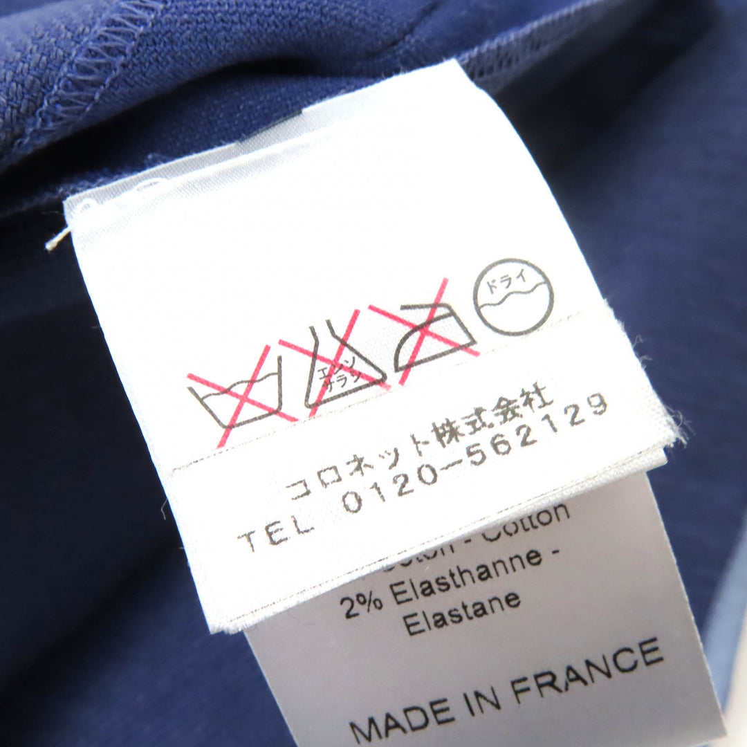 未使用品△LANVIN ランバン リネン ワンショルダー ノースリーブ ドレス ワンピース パープルブルー 38 フランス製 正規品 定価302500円