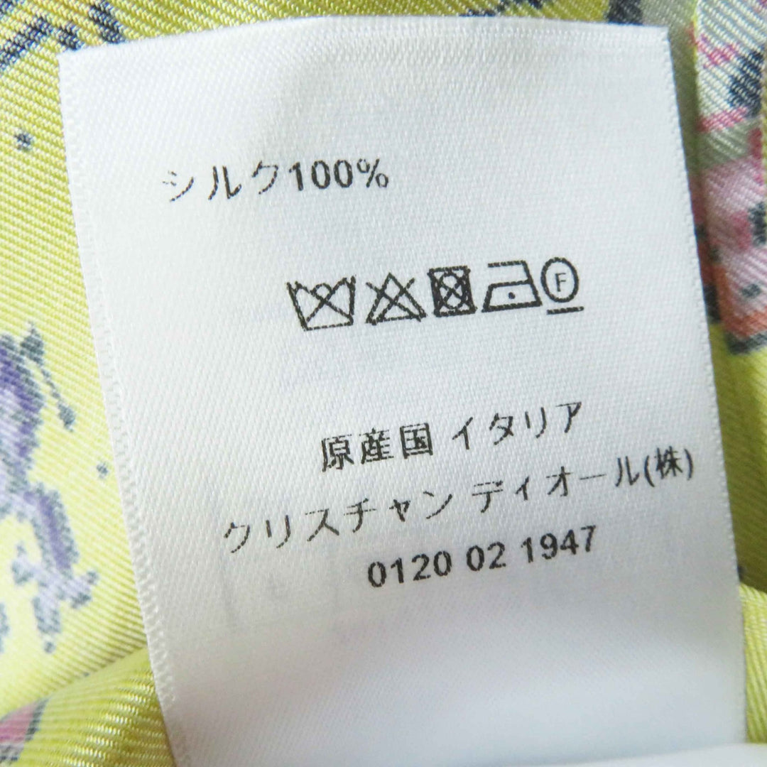 未使用品◎Christian Dior クリスチャンディオール 22AW 241V29A6633 シルク100％ ゾディアック ピクセル 半袖シャツ イエロー 38 正規品