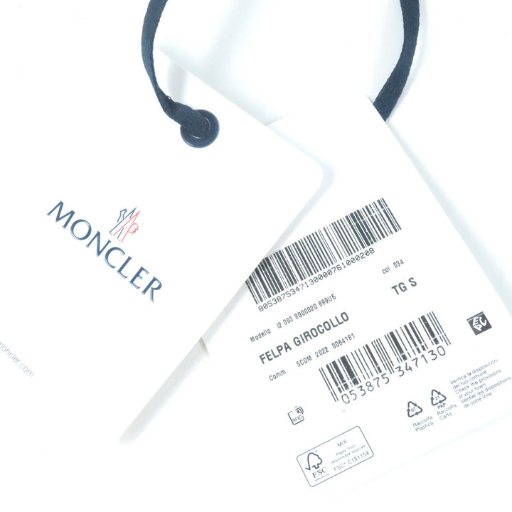 美品☆MONCLER モンクレール 2022年製 FELPA ロゴ入り オーバーサイズ 長袖 トレーナー スウェット アイボリー S 正規品 レディース