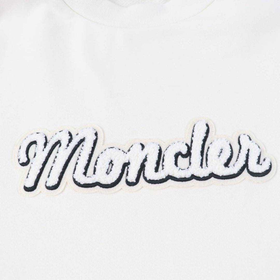 美品☆MONCLER モンクレール 2022年製 FELPA ロゴ入り オーバーサイズ 長袖 トレーナー スウェット アイボリー S 正規品 レディース