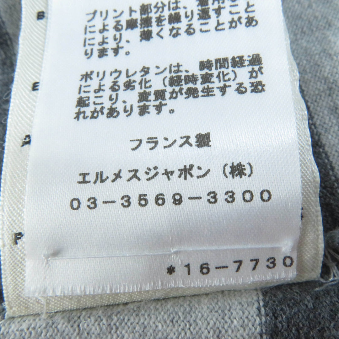 美品☆HERMES エルメス 21SS Mariniere マリニエール フード付 ボーダー スウェット ワンピース グレー 34 フランス製 正規品 レディース