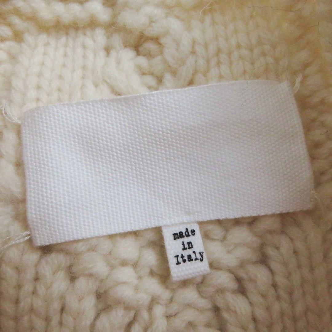 極美品◎Maison Margiela メゾンマルジェラ S29GP0024 ウール ケーブル編み 長袖 ニット アイボリー S イタリア製 正規品 レディース
