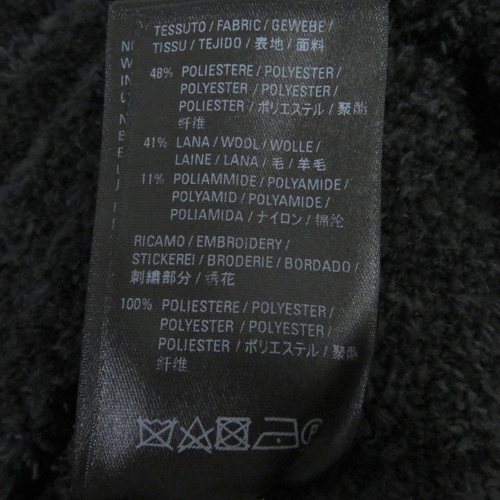 極美品□BALENCIAGA バレンシアガ 2020年製 651106 BBエンブレム ロゴ刺繍 起毛 パイルニット スウェット ブラック S イタリア製 正規品