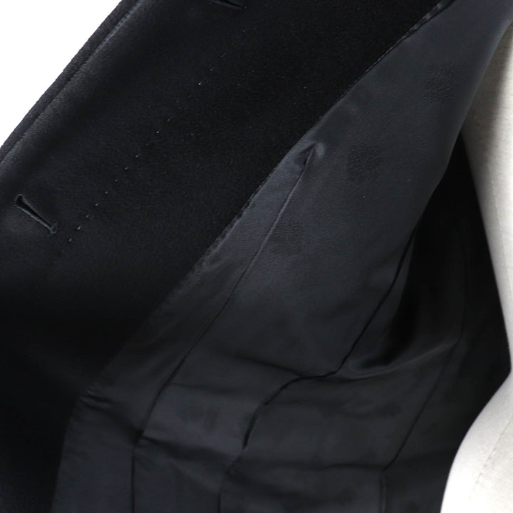 美品★Aquascutum LONDON アクアスキュータムロンドン カシミヤ100％ 比翼仕立て ステンカラーコート 黒 9 日本製 正規品 レディース