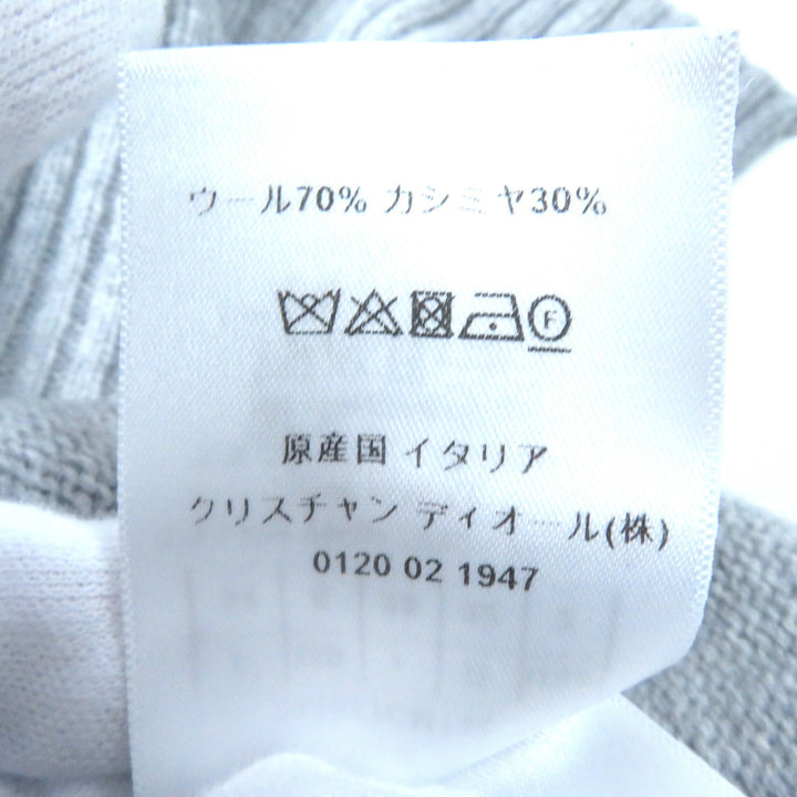 美品△Christian Dior クリスチャンディオール 244S77CM134 アルプス ウール カシミヤ スター・ロゴ入 スタンドカラー ニット 38 正規品
