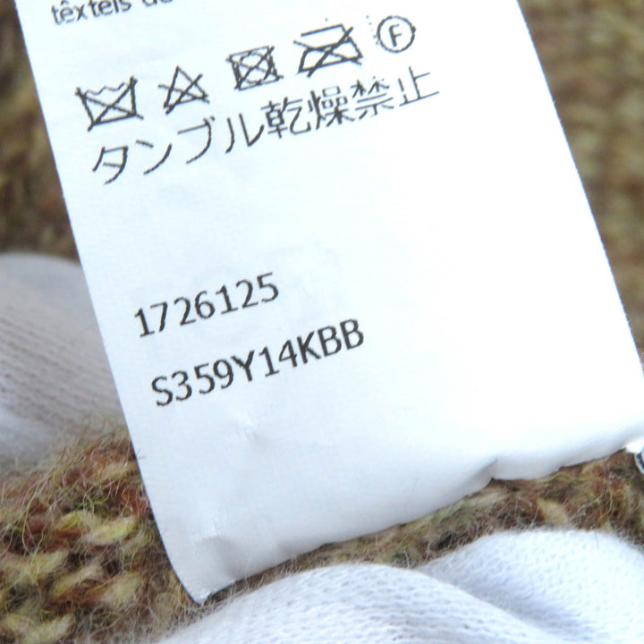 極美品△LOEWE ロエベ S359Y14KBB ウール100％ アナグラムレザーパッチ クロップド ニット セーター ブラウン S 伊製 正規品 レディース
