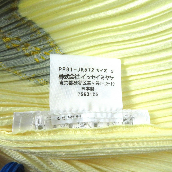 極美品★PLEATS PLEASE プリーツプリーズ イッセイミヤケ PP91-JK572 ハイビスカス 裾フリンジ フレンチスリーブ カットソー 3 正規品