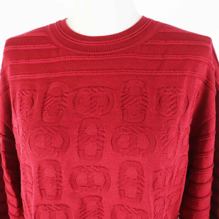 極美品◎HERMES エルメス 23SS 3E2614D3 シルク コットン シェーヌダンクル ニットプルオーバー ボルドー 38 伊製 正規品 レディース