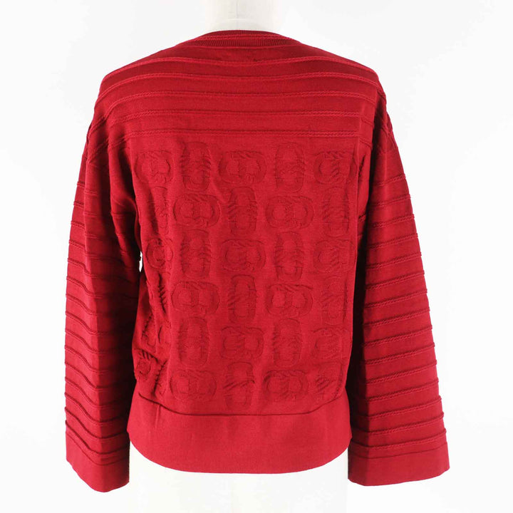 極美品◎HERMES エルメス 23SS 3E2614D3 シルク コットン シェーヌダンクル ニットプルオーバー ボルドー 38 伊製 正規品 レディース