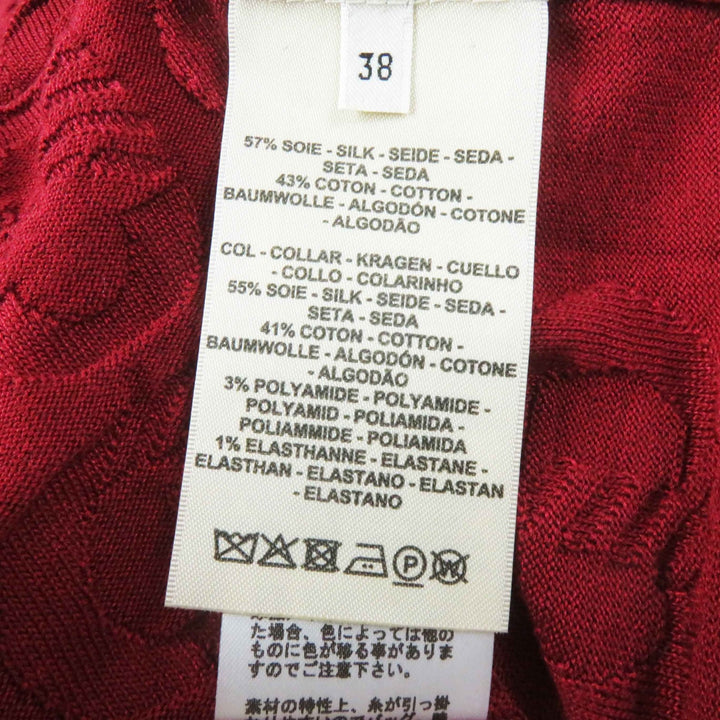 極美品◎HERMES エルメス 23SS 3E2614D3 シルク コットン シェーヌダンクル ニットプルオーバー ボルドー 38 伊製 正規品 レディース