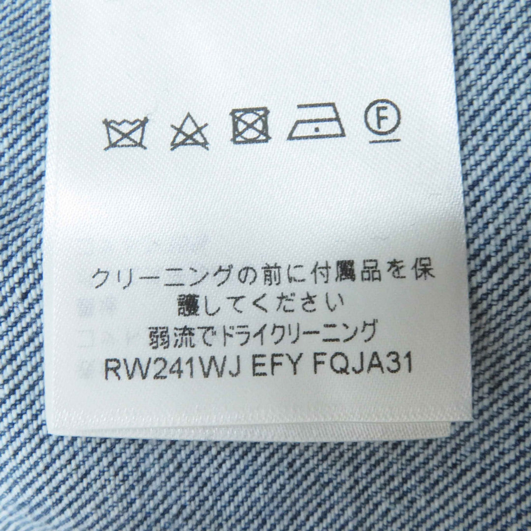 極美品◎LOUIS VUITTON ルイヴィトン 24SS 1AFEPI ベルベット アクセント デニムジャケット ブルー 36 正規品 レディース 定価435600円