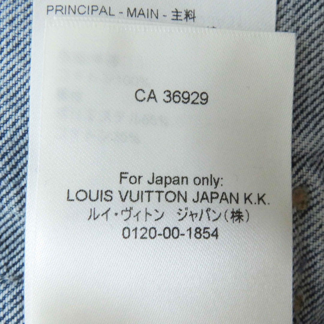 極美品◎LOUIS VUITTON ルイヴィトン 24SS 1AFEPI ベルベット アクセント デニムジャケット ブルー 36 正規品 レディース 定価435600円