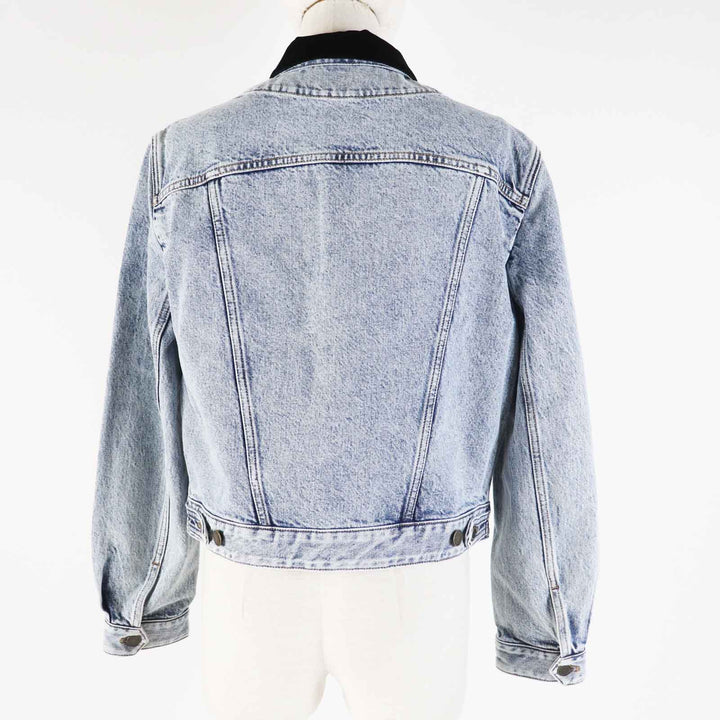 極美品◎LOUIS VUITTON ルイヴィトン 24SS 1AFEPI ベルベット アクセント デニムジャケット ブルー 36 正規品 レディース 定価435600円