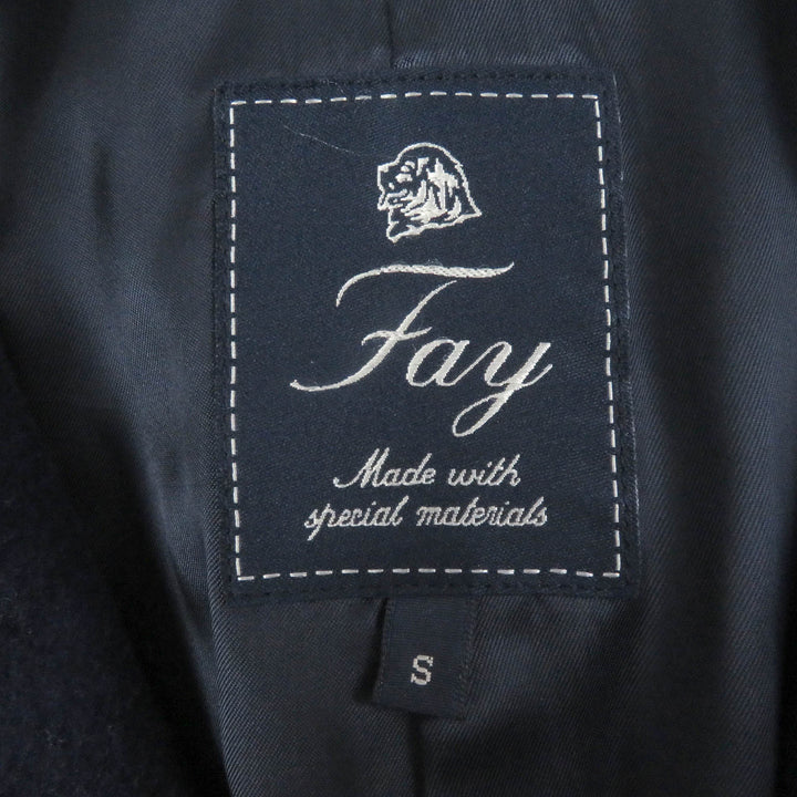 極美品□Fay フェイ バージンウール チェック柄 中綿ライナー レイヤード 2WAY チェスターコート ネイビー S イタリア製 正規品 メンズ