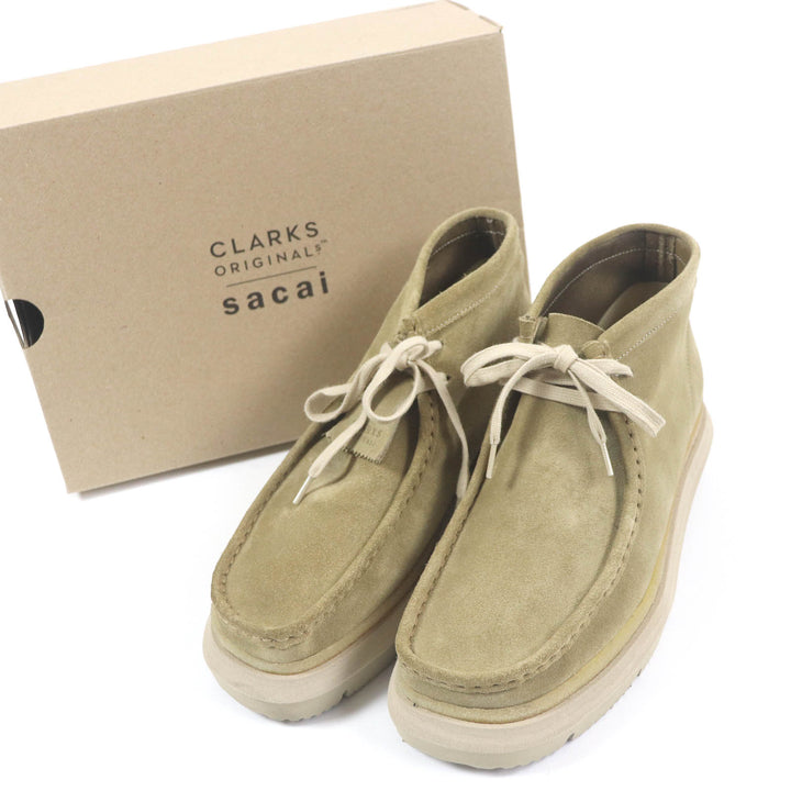 未使用品□sacai×Clarks サカイ×クラークス 23SS 23-03070M Hybrid Wallabee Boots スウェードレザー ワラビーブーツ ベージュ 6.5