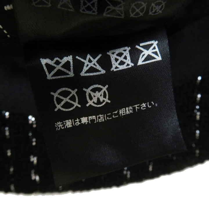 極美品◎CHANEL シャネル 2023年製 23P ココマーク付き ツイード キャスケット 帽子 ブラック シルバー M イタリア製 正規品 レディース