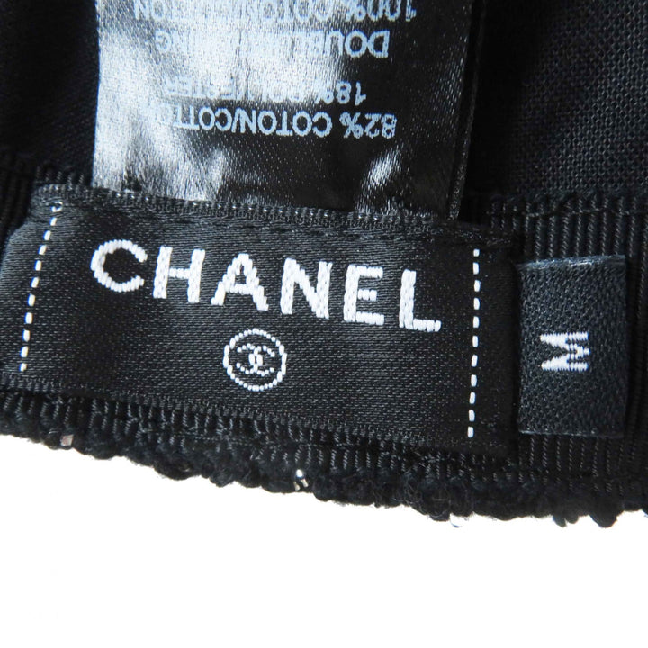 極美品◎CHANEL シャネル 2023年製 23P ココマーク付き ツイード キャスケット 帽子 ブラック シルバー M イタリア製 正規品 レディース