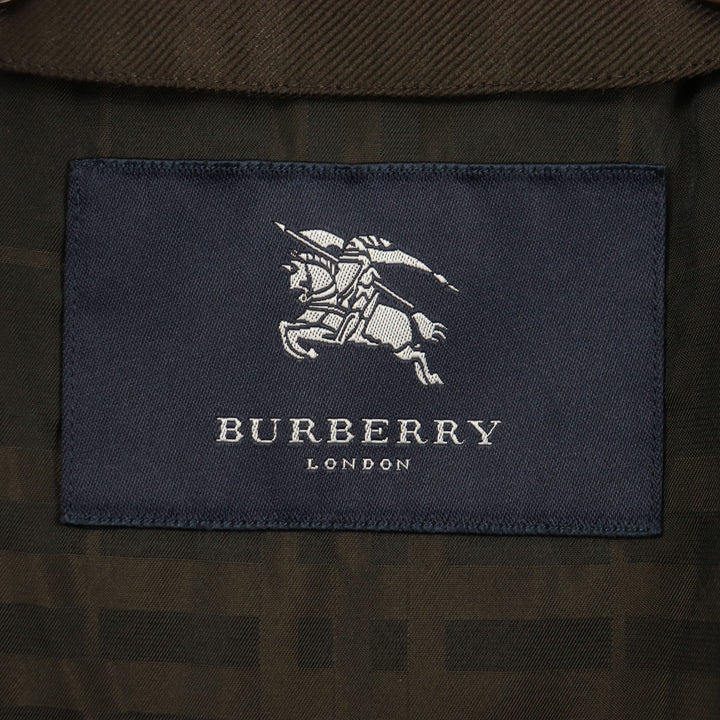 良品▼BURBERRY LONDON バーバリーロンドン シルク混 中綿入りライナー 裏地チェック柄 比翼仕立て ステンカラーコート 90-165-4 正規品