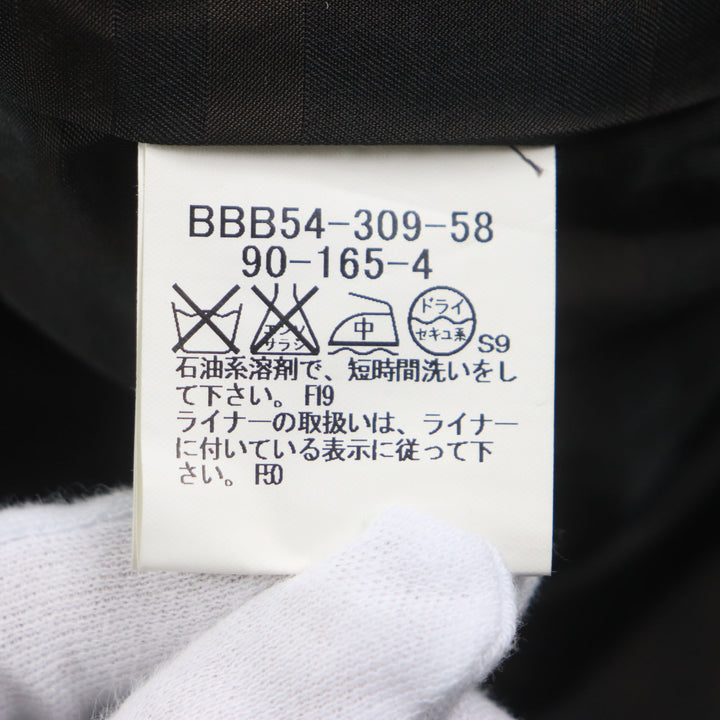 良品▼BURBERRY LONDON バーバリーロンドン シルク混 中綿入りライナー 裏地チェック柄 比翼仕立て ステンカラーコート 90-165-4 正規品