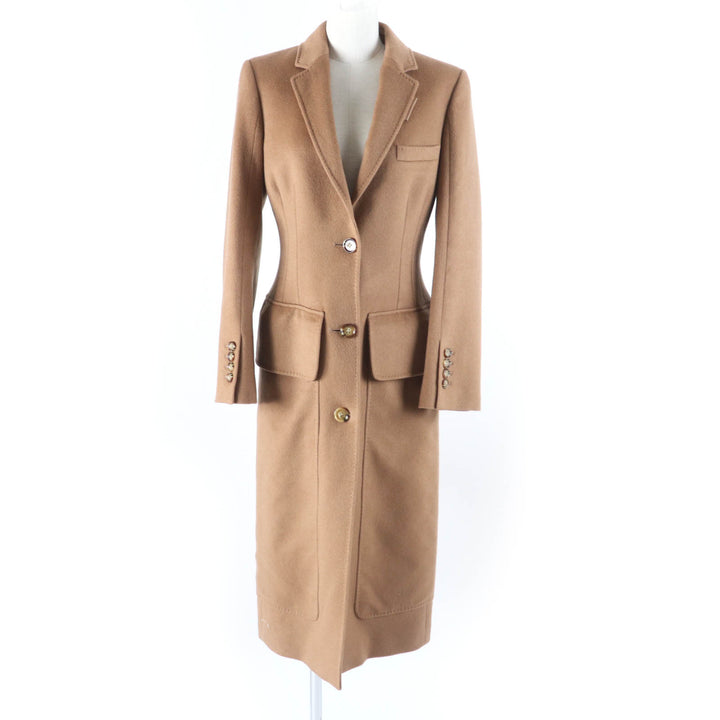 極美品★BURBERRY バーバリー 80372341 カシミヤ100％ ロゴボタン付 超ロング チェスターコート 40 ハンガー・ガーメント付 国内正規品