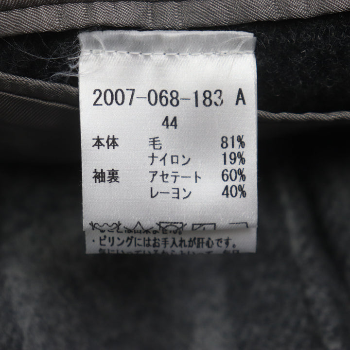 未使用品▼TITO ALLEGRETTO ティト アレグレット ウール 裏地チェック柄 シングル チェスターコート ダークグレー 44 伊製 正規品 メンズ